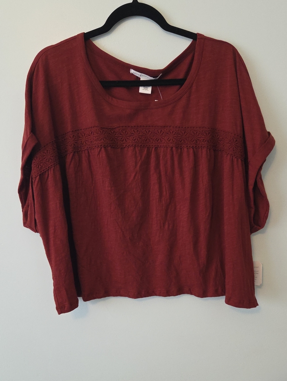 NWT Altard State Crochet Trim Boxy Top